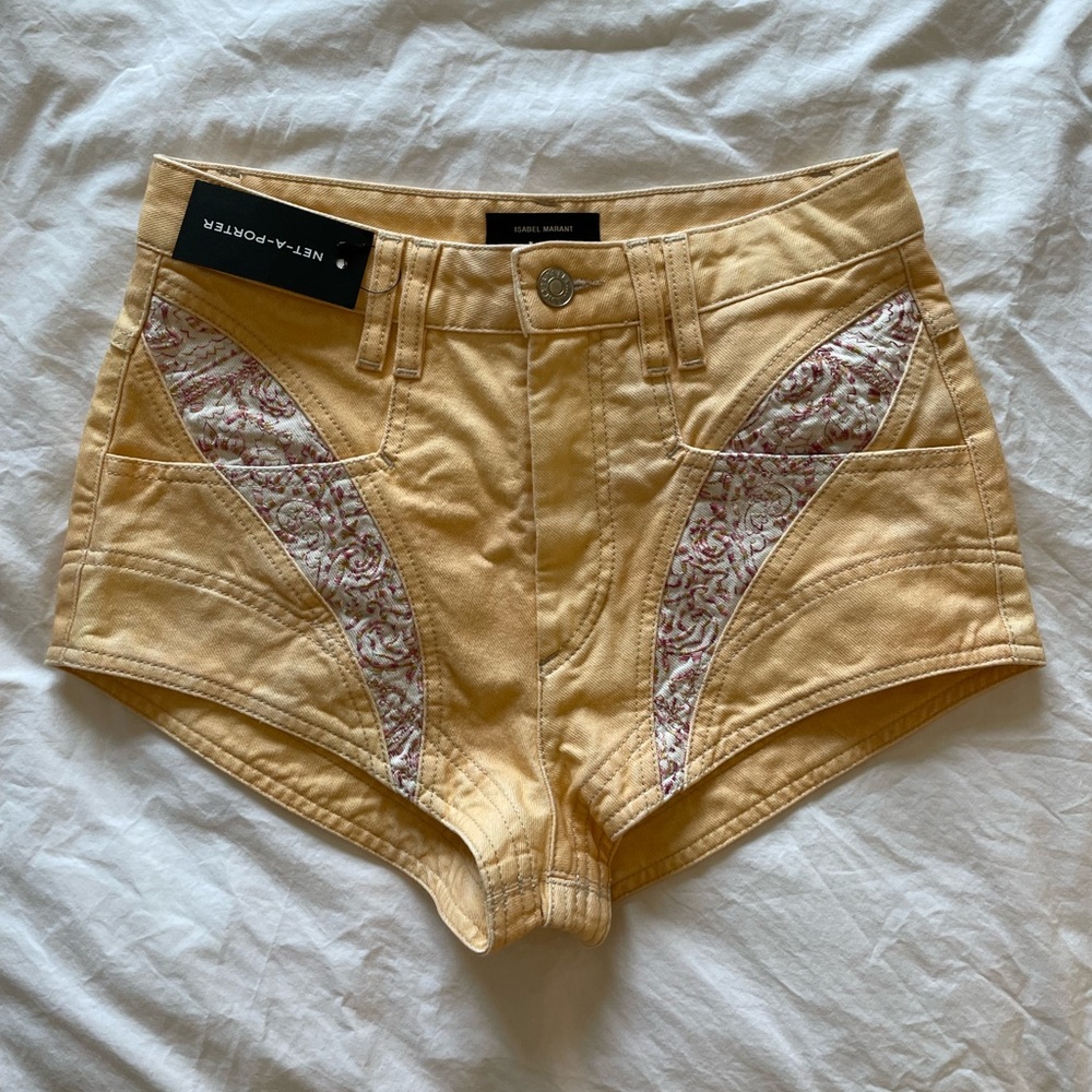 Isabel Marant Neida Patchwork Embroidered Shorts